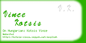 vince kotsis business card